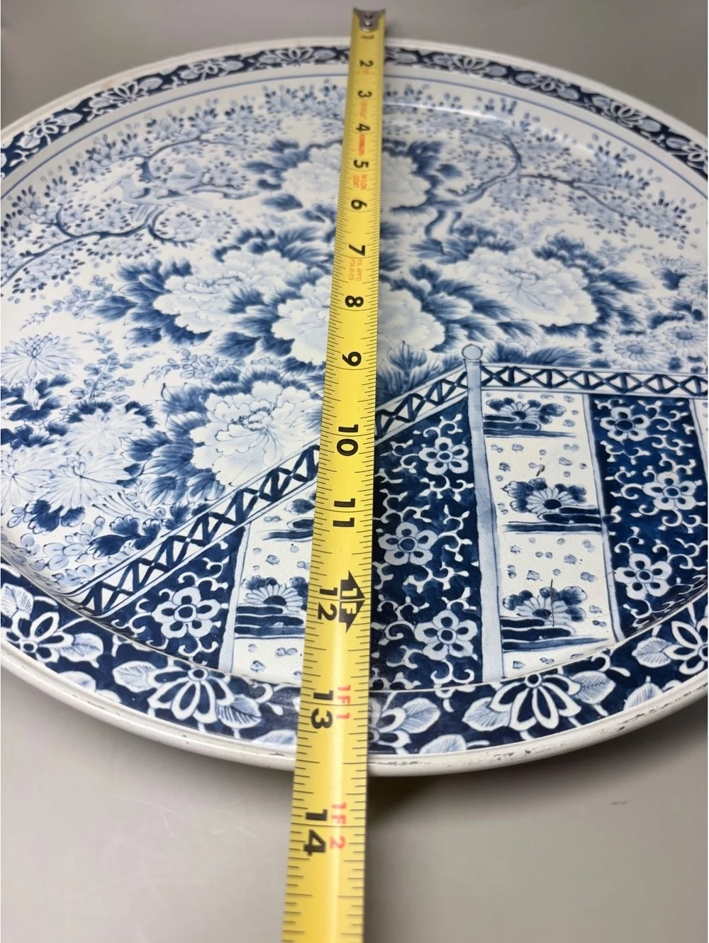 Vintage Fabcraft Blue and White Ming Style Metal Serving Tray 11 Inch